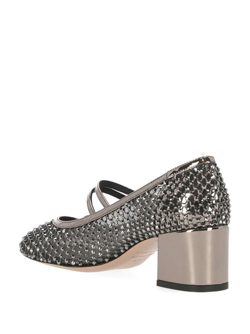 Gray heeled shoes with rhinestones Le Silla | 1360C050RBPPSTE922